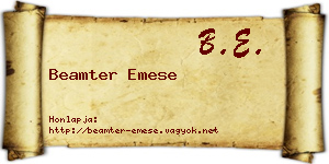 Beamter Emese névjegykártya